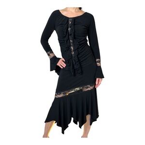Women's Ruffle Top and Asymmetrical Skirt Set, Size 10